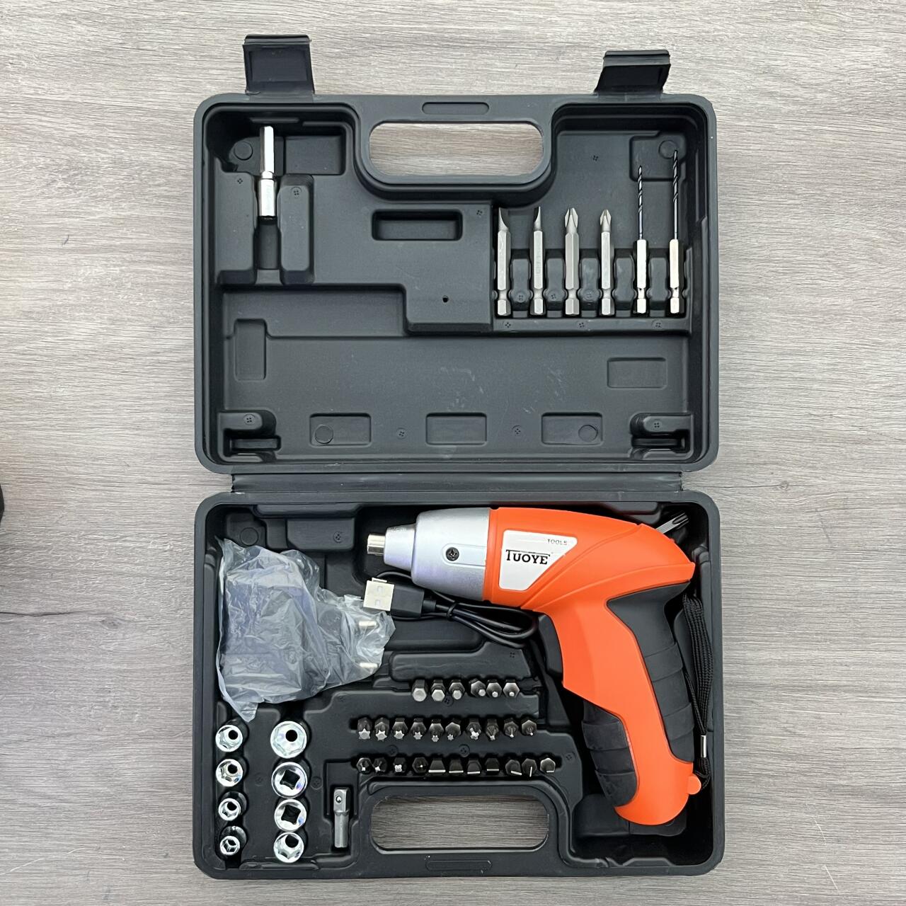 Kit de Destornillador Eléctrico Inalámbrico 45 Piezas – Versatilidad y Precisión en un Solo Set